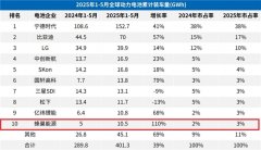 110.1%！榜上唯一三位数增长企业！蜂巢能源1-5月装机量继续排名全球TOP10